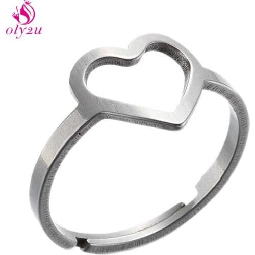 Stainless Steel Best Friend New Fashion Gold Silver Color Heart-Shaped Wedding Ring Couple Ring Ladies Jewelry New Year Gift