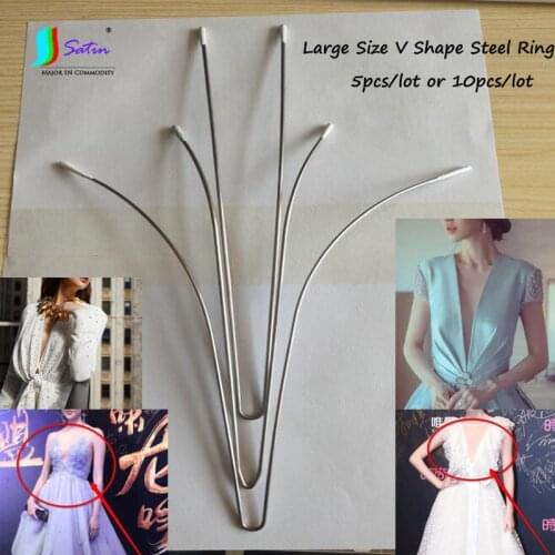 Wholesale High Quality Large Size V Shape Steel Ring Wedding Dress Swimwear Evening Dress Bra Accessory Underwear Steel Ring