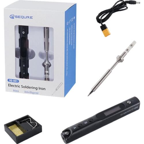 SEQURE SQ-001 Mini Digital OLED Portable 65W DC 12-24V Electric USB Soldering Iron Kit,Adjustable Temperature, Programmable FW