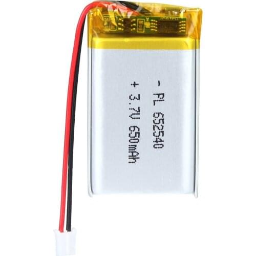 Mejuew 3.7V 650mAh 652540 Rechargeable Lipo Battery with JST Connector
