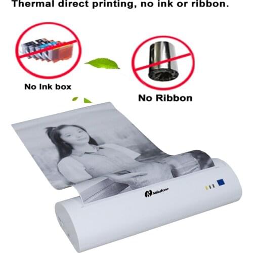 A4 portable printer wireless Bluetooth USB battery A4 paper thermal printer office document picture photo job print at any time