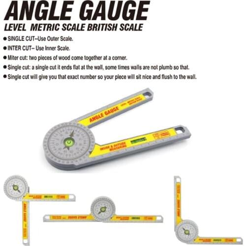 Durable Aluminum Miter Saw Protractor Level Tester Rustproof Angle Finder Scale Angle Ruler Mathematics Woodwork Measuring Tool