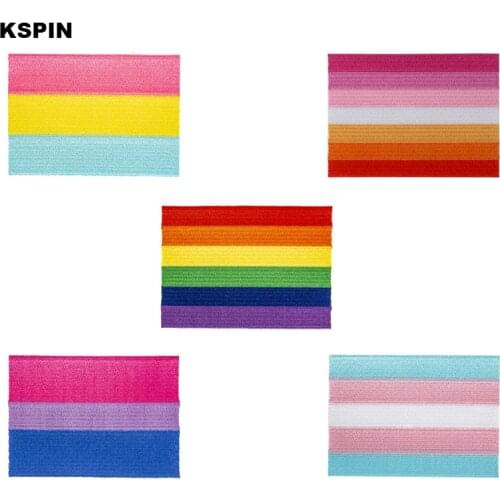 9*6cm Rainbow Bisexual Pansexual Transgender Sun Set Lesbian pride Embroidery Patches Iron on Saw on Transfer patches Sewing