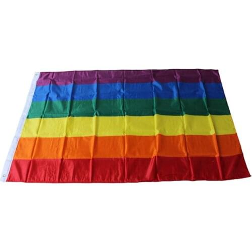 Rainbow Flag Pride Peace 90cm*150cm Colorful Polyester Flag Lesbian Gay Parade Flags Pride Friendly LGBT Flag Banner Hanging