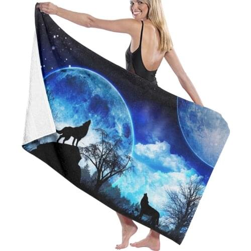 Towel luxury super absorbent and quick-drying super large bath towelHarajuku Cool Wolf super soft hotel bath towel
