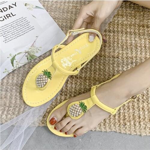 Summer Sandals Women Shoes Casual Pineapple Platform Sandals Flip Flops Beach String Bead Sandalias Mujer 2019