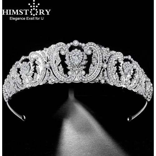 Himstory Royal Queen Bridal Tiaras Crown Eleagance Princess Headdress Wedding Headband Hair Accessories Jewelry