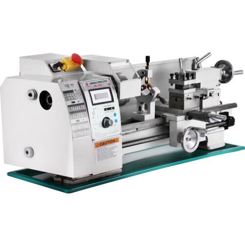 750w Metal Lathe Multi-function Variable Speed Accurate Metalworking Machine 8x16 Inch with Tool Storage Box
