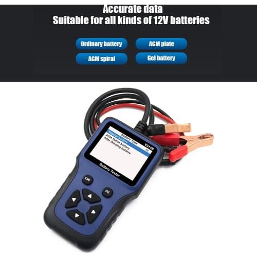 V311B 12V Two Testing Modes Fast and Standard Car Battery Tester 2.8 inch TFT Screen 100-2000 CCA Load Tester