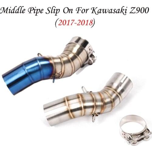 51mm Slip On For Kawasaki Z900 2017- 2018 Motorcycle Exhaust Escape Middle Connection Link Pipe Without Muffler