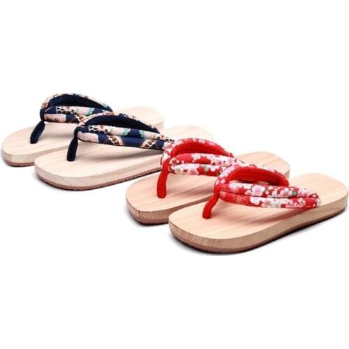 Women Indoor Japanese Geta Slippers Traditional Paulownia Kimono Sandals Oriental Wooden Clogs Flip Flops Beach Sauna Shoes