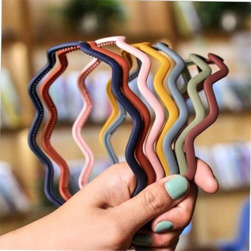 Korean Women Colorful Wave Basic Hairbands Sweet Headband Hair Holder Head Band Hair Bands Headwear Fashion Hair Accessories