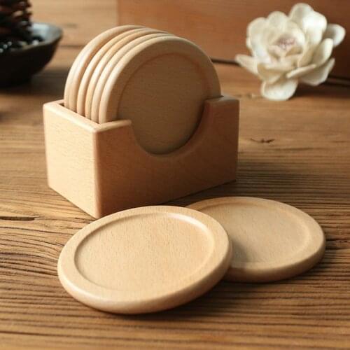 1Pc Wood Coaster Drink Coffee Cup Mat Easy to Clean Placemats Round Tea Pad Table Pad Holder Tableware Kitchen Accessories