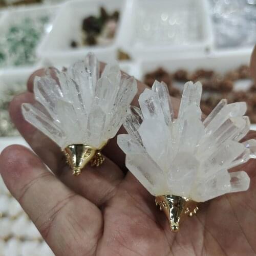 1pcs natural crystal cluster gems Hedgehog reiki healing gem hand-carved crystal animal