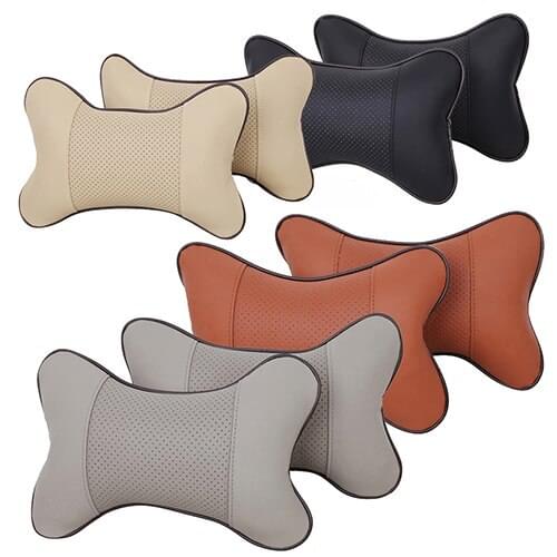 1 Pc Faux Leather neck pillow Hole-digging Car Headrest Supplies Neck Safety Pillow For Auto araba aksesuar