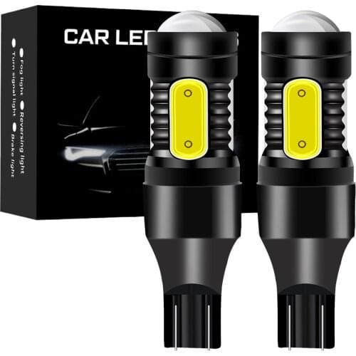 2PCS T15 W16W High Quality 1156 P21W LED BA15S PY21W BAU15S Led COB 5SMD T20 7440 W21W 7443 WY21W Lamp for Car Turn Signal light