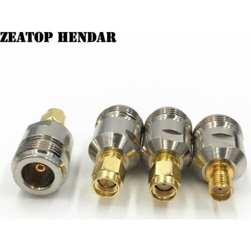5Pcs Brass N Female Jack to SMA or RP-SMA Male / Female Plug RF Coaxial Straight PTFE Connector High Quality 3 Type Choose