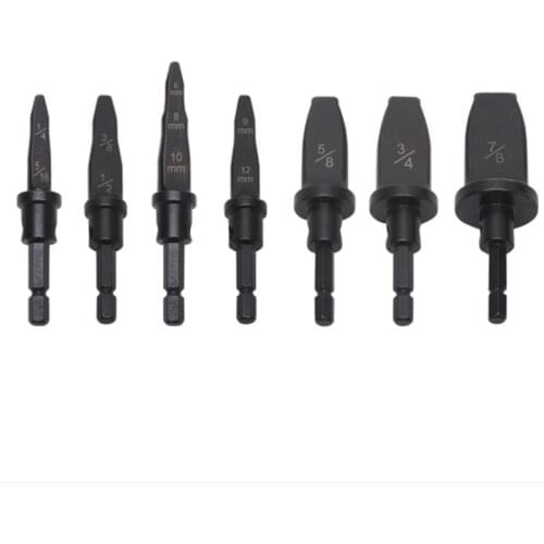 5pcs Pipe Expander Metric and Inch Pipe Expander Hexagonal Handle Air Conditioner Copper Pipe Reamer Electrician Repair 1/4