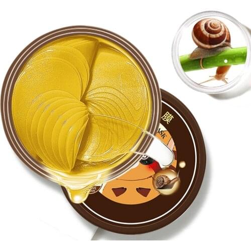 60Pcs Eye Patches Golden Snail Collagen Essence Firming Skin Eye Mask Crystal Collagen Hydrating Anti Wrinkle Lift And Tighten