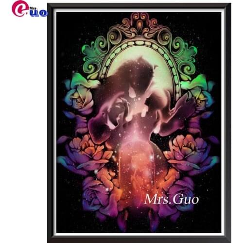 Diamond Painting Full Square Round Diy 5d Beast Rose Princess Cartoon Diamond Embroidery Mosaic Gift Home Decor Cross Stitch