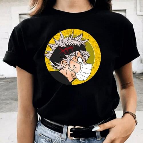 Anime Clothes Black Clover T-shirts Asta Black Devil Harajuku Fashion T-Shirt Zora Ideale Hip Hop Vintage Aesthetic Tees Shirts