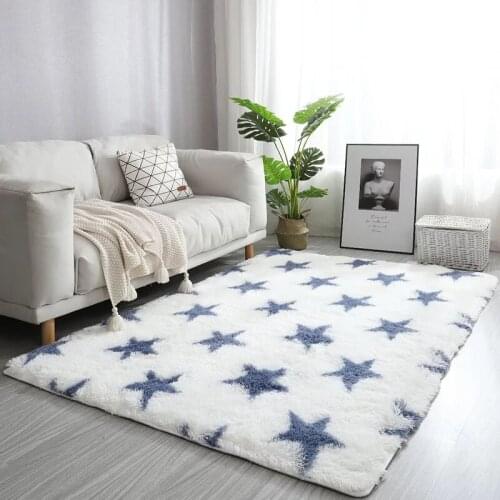 Large rugs for modern Living room carpet long-pile check tie-dye craft carpet for the bedroom nordic fluffy rug floor mat New