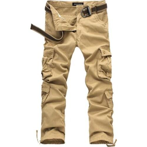 New Mens Cargo Pants Casual Multi Pockets Military Tactical Pants Men Outwear Army Straight slacks Long Trousers