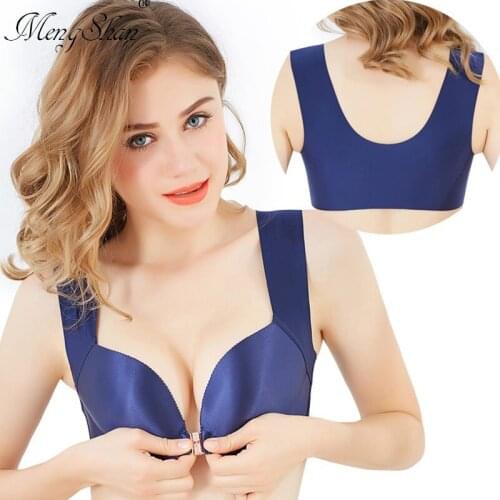 Push up bra Front buckle back Sleep Sports Bra Ring-free back waistcoat bras for women Increase fertilizer plus size bra