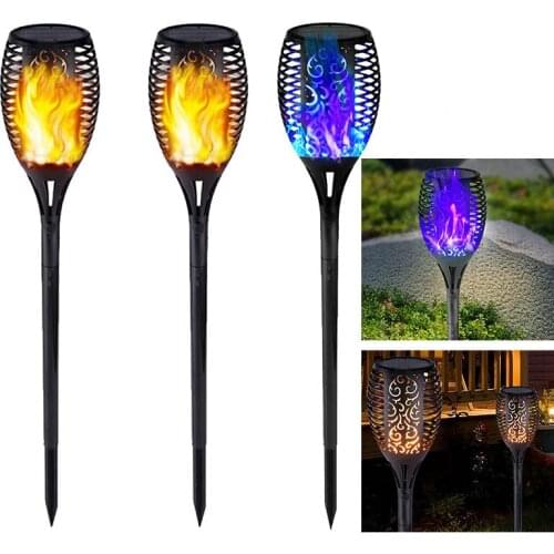 12LED Solar Flame Torch Light Flickering Waterproof Night Light 3 Installation Methods Garden Landscape Lawn Plug-In Solar Lamp