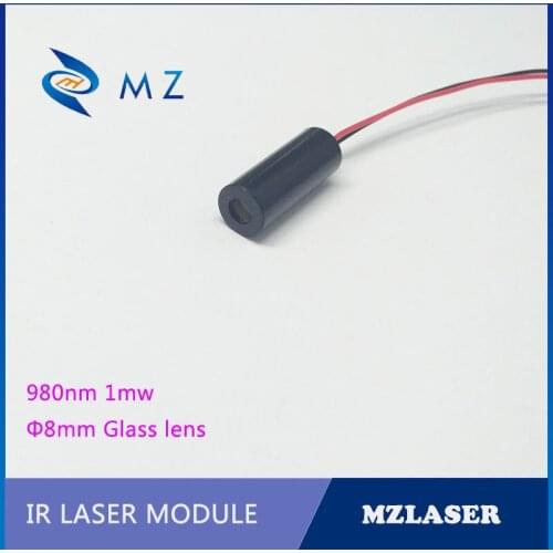 IR laser module 8mm 980nm 1mw dot IR laser Infrared invisible light.Industrial laser module