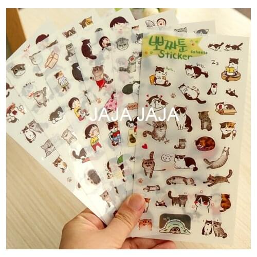Kawaii cartoon cat pattern series decoration stickers scrapbooking Zakka school supplies(tt-834)