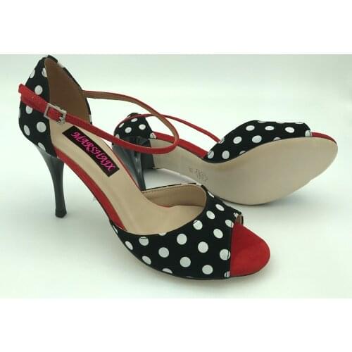 9cm heel Classical Flamenco Dance Shoes Argentina Tango Shoes party shoes wedding shoes MST6205BWDS Leather Hard Sole