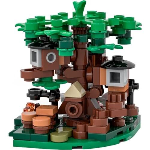 MOC Forest Tree House Model Building Blocks DIY Assembly Small Particle Bricks DIY Mini Toys for Children Christmas Gift