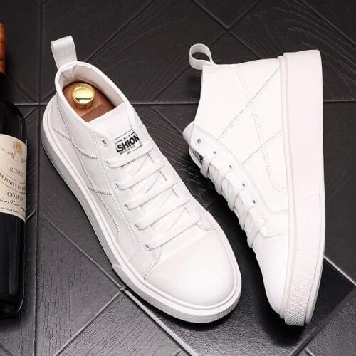 ERRFC Hot Selling Concise Mens White Leisure Shoes High Top Fashion Designer Hip Hop Breathable Platform Casual Zapatos 38-43