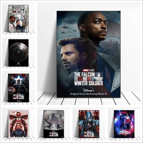Marvel The Falcon&Winter Soldier Wall Art Canvas Painting Posters and Prints Wall Pictures for Living Room Decor Home Decoration