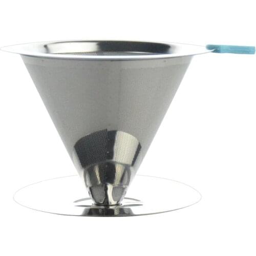 Reusable Coffee Strainer Coated Mesh Paperless Tumbler Coffee Filter Stainless Steel Pour Over Coffee Dripper