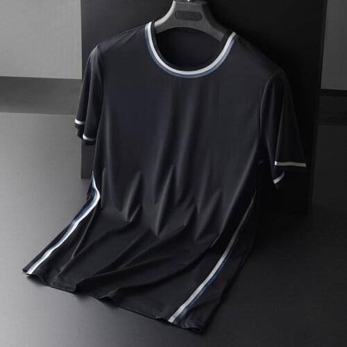 Milk Silky Fabric Men Luxury Jelly Printed Short Sleeve Mens T-shirts Plus Size 4xl Summer Slim Fit Man Tee