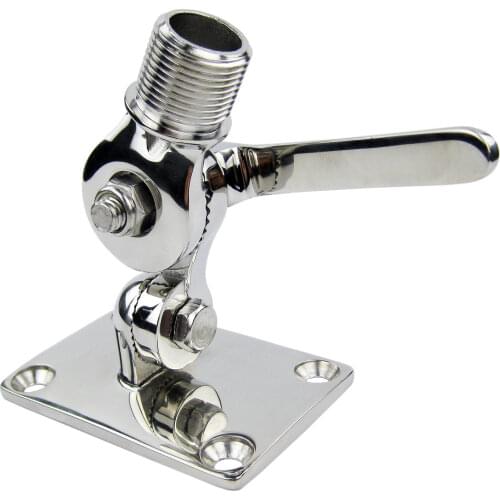 Stainless Steel Marine VHF Antenna Mount Dual Axis Adjustable Base Mount for Boats