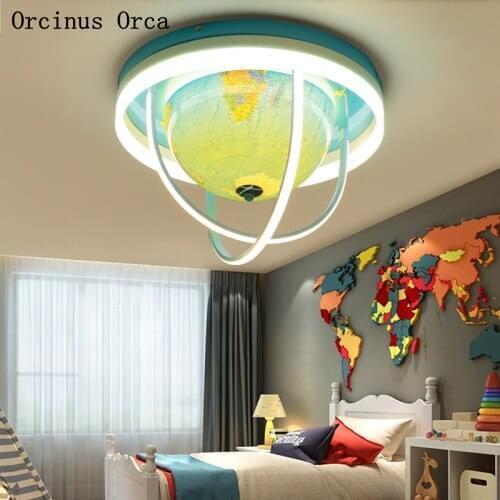 Cartoon Creative Globe ceiling lamp Boys'Bedroom Childrens Room Lighting European Modern LED Universal ceiling lamp