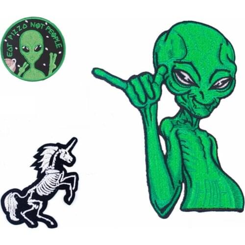 Alien patches Iron on Embroidery on Jackets Applique Accessories Decor Patches Embroidery Patch Sewing Clothing For Patch Cloth