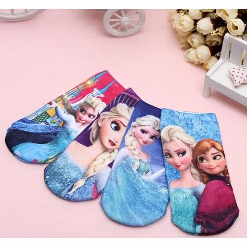 Random A pari Disney Frozen Socks Years Children Spider-Man Mickey Minnie Cartoon Cotton Socks Short Tube Girls Birthday Gifts