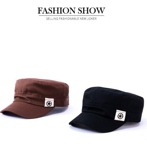 2021 New Spring Summer Army Cap Green Black Outdoors Leisure Pure Cotton Man and Woman Army Cap Fashion Trend Hats Wholesale