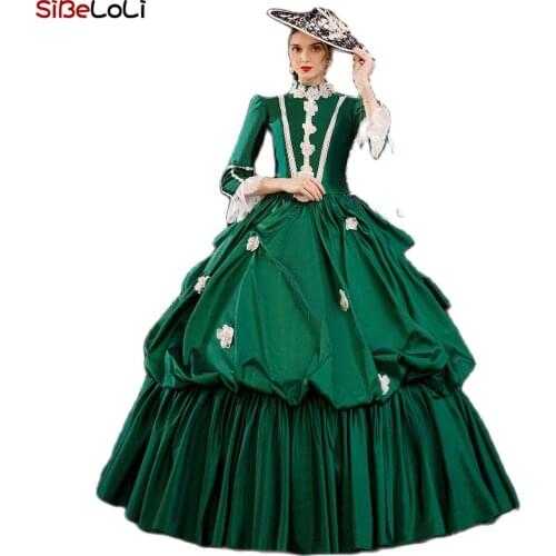 New Arrival Green Rococo Maire Antoinette Fantasy Princess Dress Theater Costume