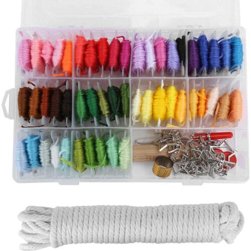 Embroidery Thread Organizer Storage Box Embroidery String for Bracelets Stitch Thread Kits Cross Stitch Cotton Sewing Skeins