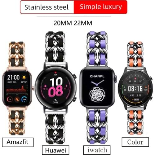 22MM 20MM Strap for Samsung Galaxy 3 46mm Band Gear S3 Watch Bands Active 2 Straps 22mm Loop Stainless Steel Amazfit Huawei GT