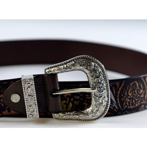 Belts For Men Cow Genuine Leather Embossing Belt Male Punk Belt for jeans Vintage Pin Buckle Strap Mens belt