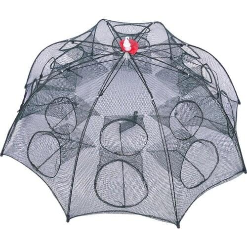 Holes Automatic Fishing Net Nylon Foldable Catch Fish Trap For Fishes Shrimp Minnows Crab Cast Mesh