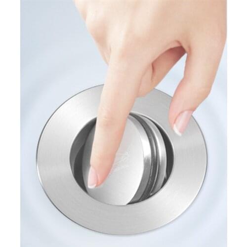 Universal sink Flip plug Seal water stopper round steel Basin Drainage pipe Hole Cover Cap for Bathroom kitchen drain strainer