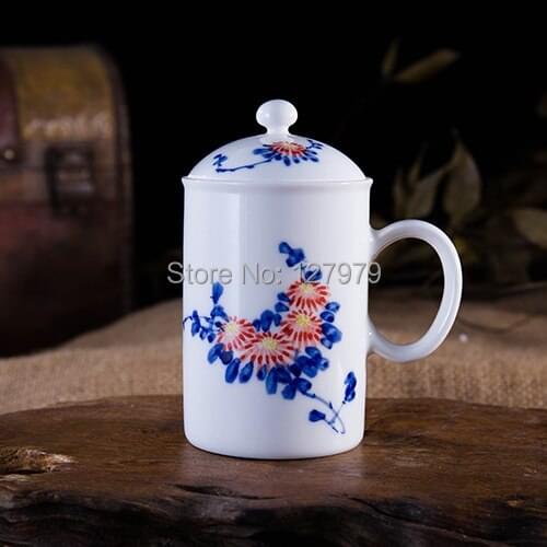 On sale! Jingdezhen pure hand-painted eggshell cup blue and white porcelain tea cup ceramic teacup cups