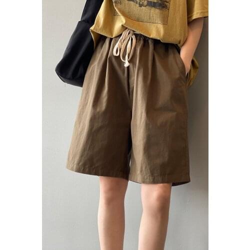 Womens Summer Shorts 2021 with High Waist Female Loose Temperament Classic lacing Wide Womens Casual Shorts